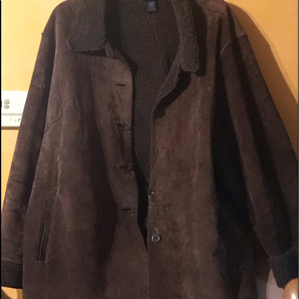 Faux suede, lined winter coat